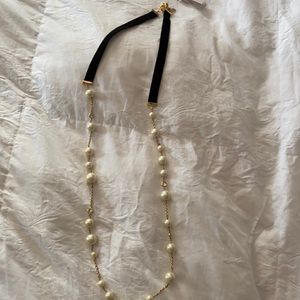 Kate Spade Necklace NWT Velvet & Pearls 42"